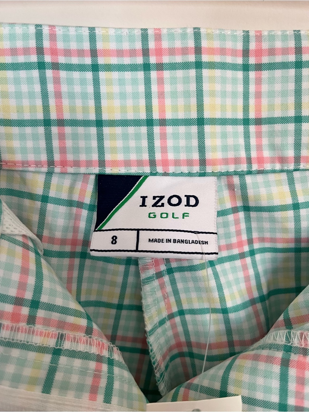 IZOD Golf Women’s Plaid Bermuda Shorts Size 8 NWT Stretch Wicking UPF Green - Picture 5 of 8